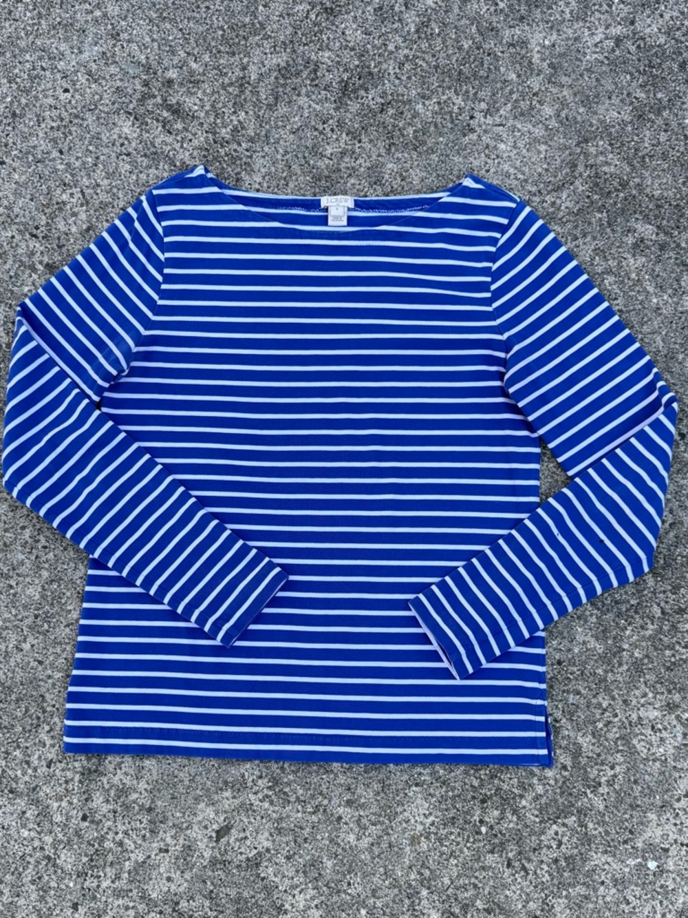 J.Crew Blue & White Striped Boatneck Sweatshirt Size S | Summer Layering